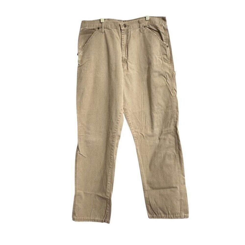 Wrangler Authentics‎ Men's Carpenter Pants Men 36 x 34 Tan Twill 6-Pocket